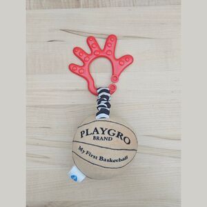 PLAYGRO My First Basketball Plush Sports Ball Baby Rattle Teether Toy